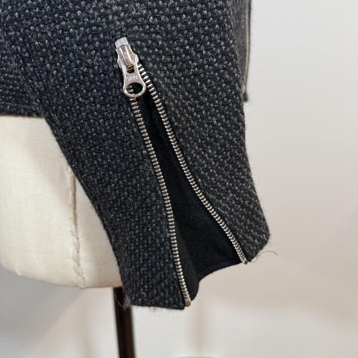Japanese Brand Hiro Sawatari Black Lurex Boucle Moto Jacket Size US L / EU 52-54 / 3 - 6 Thumbnail
