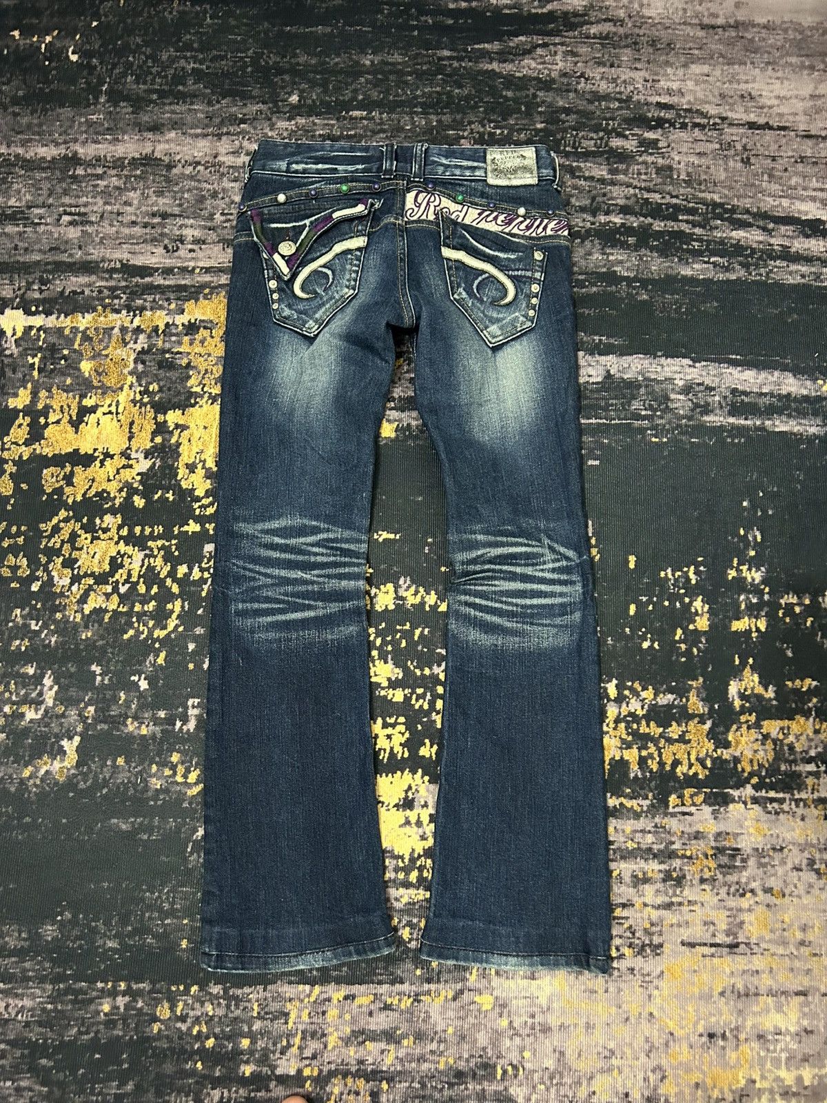 Tornado Mart Redpepper Japan Snake Pocket Washed Flare Jeans Size US 27 - 2 Thumbnail