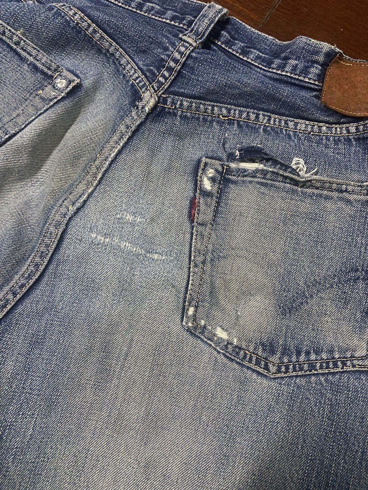 Full Count & Co. vintage full count selvedge distressed mud wash denim pants Size US 30 / EU 46 - 20 Thumbnail