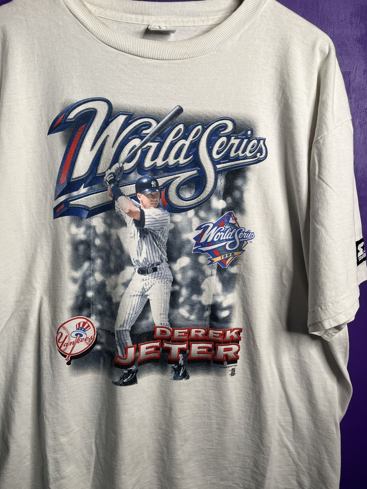 MLB × Starter × Vintage Vintage 1998 Starter New York Yankees Derek jeter t-shirt Size US XL / EU 56 / 4 - 3 Thumbnail