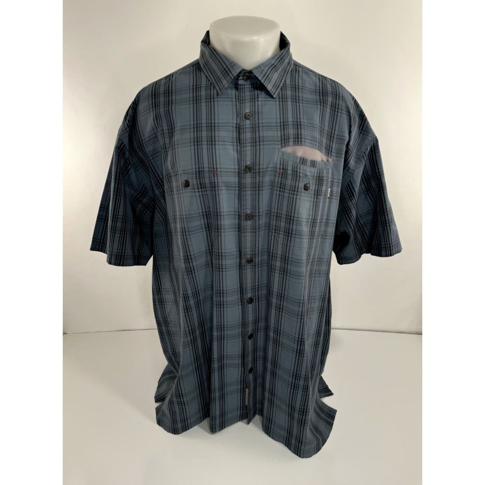 Howler Brothers Howler Brothers Plaid Shirt - XXL Mens Button-Up Short Sleeve Blue EXCELLENT Size US XXL / EU 58 / 5 - 2 Thumbnail