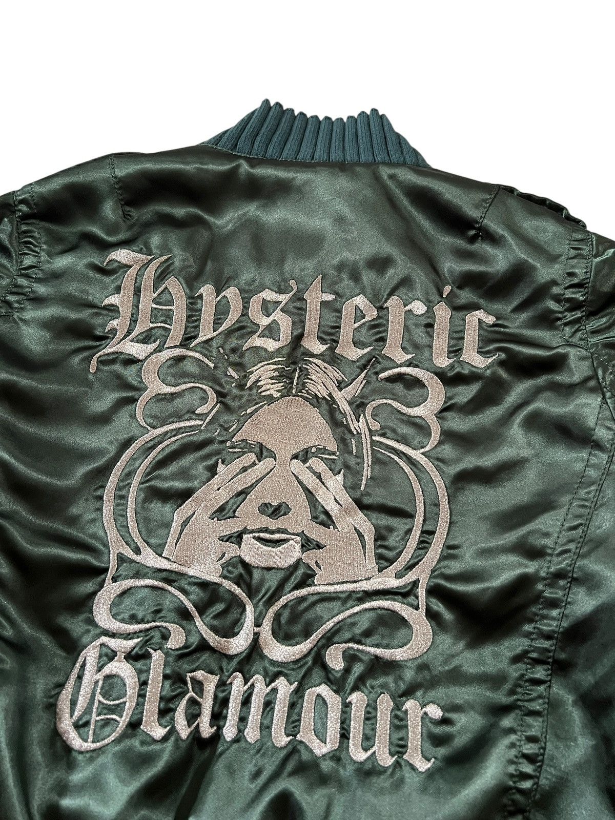 Hysteric Glamour Hysteric Glamour Embroidered Logo Satin Bomber Jacket Size XS / US 0-2 / IT 36-38 - 4 Thumbnail