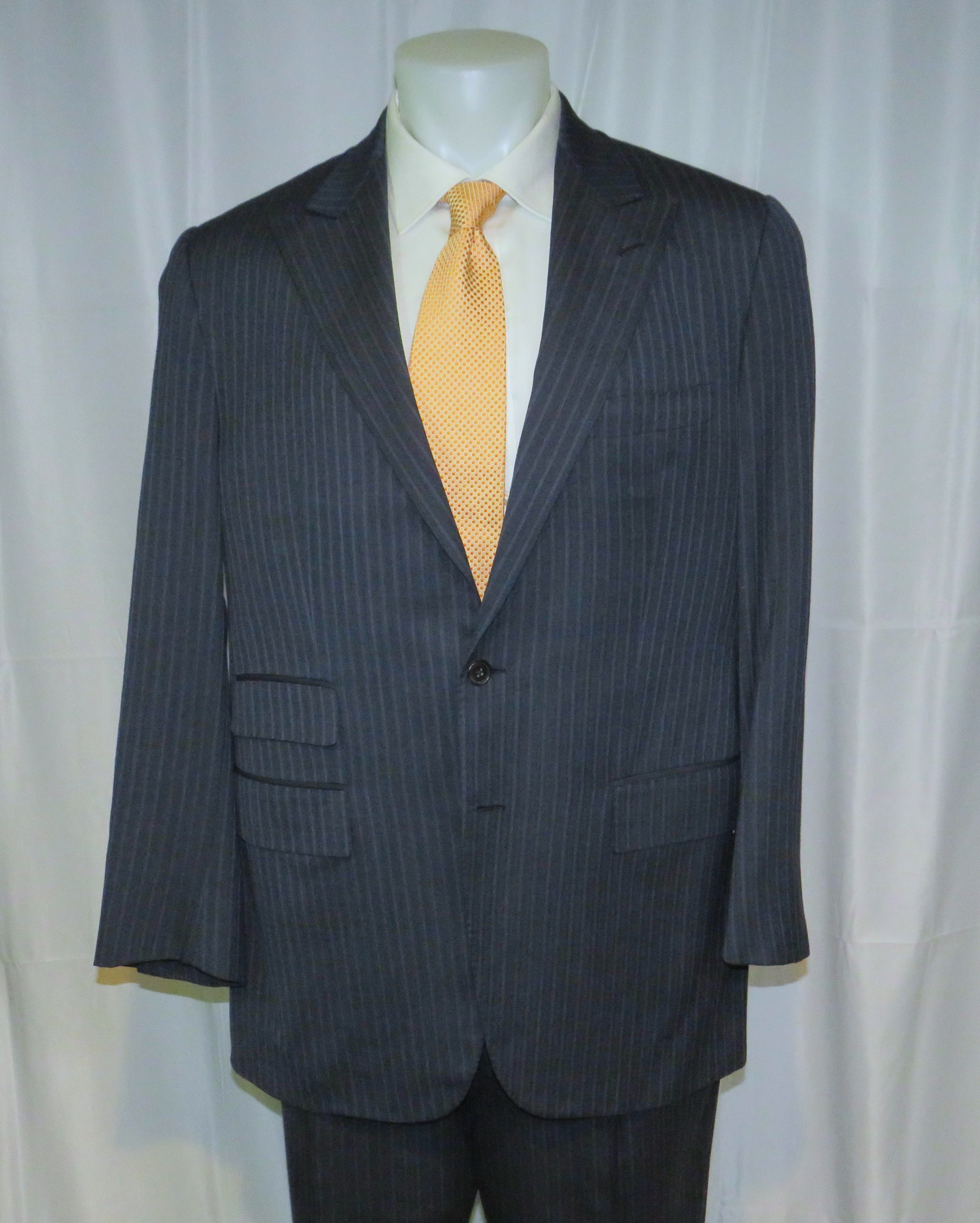Other Marcello Vero x D’avenza Cashmere Blue Stripe Suit 43R Size 42R - 3 Thumbnail