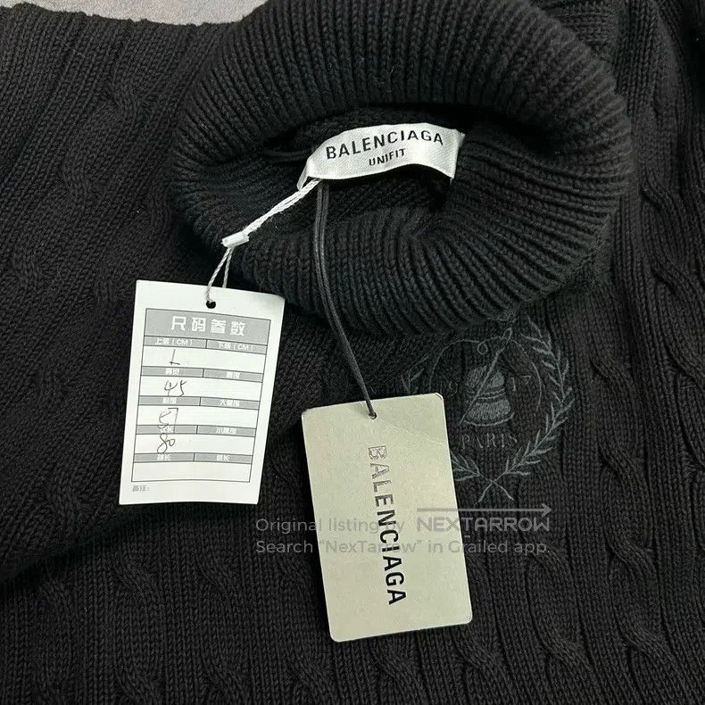 Balenciaga Balenciaga Wheat Embroidered Big Ripped Hole Knit Sweater Size US L / EU 52-54 / 3 - 5 Thumbnail