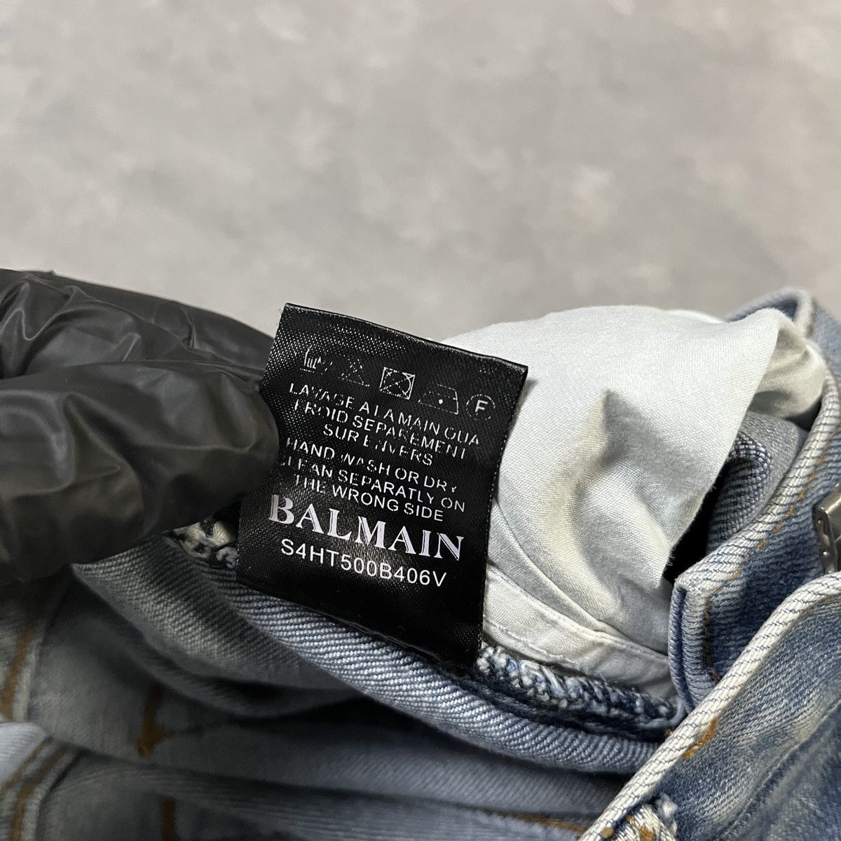 Japanese Brand 2000s Balmain - Destroyed Denim Side Stripe Detail Luxury Size US 27 - 8 Thumbnail