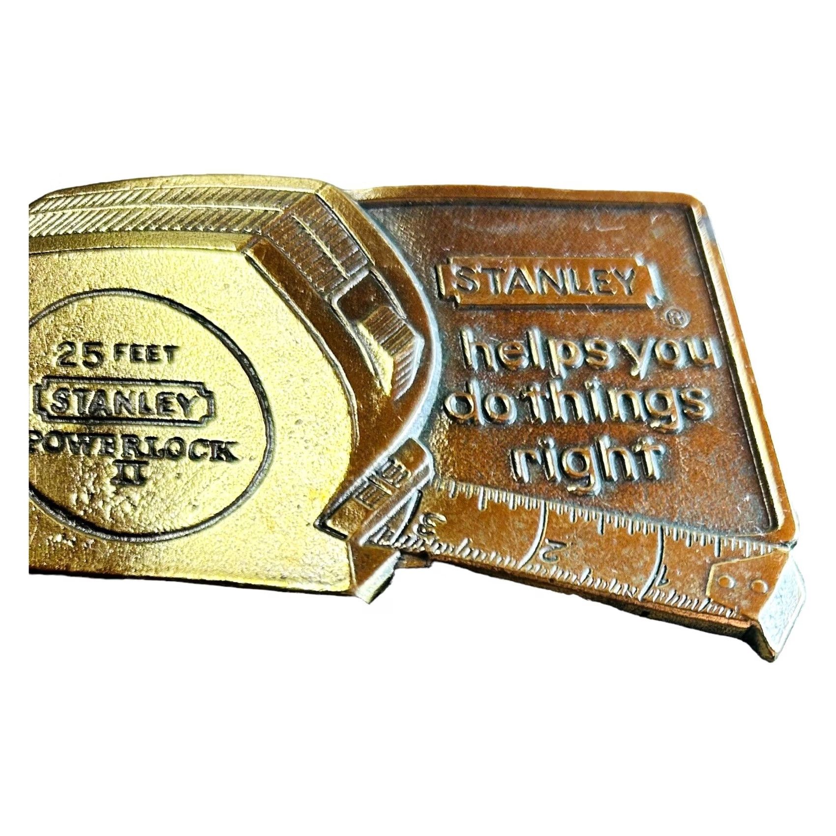 Vintage VINTAGE Stanley Tools Tape Measure Belt Buckle Size ONE SIZE - 4 Thumbnail