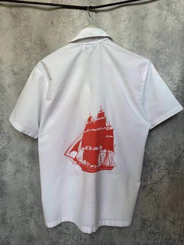 Vintage 1960s The Bagshaws St. Lucia Sailing Ship Print Shirt Dagger Size US M / EU 48-50 / 2 - 4 Thumbnail