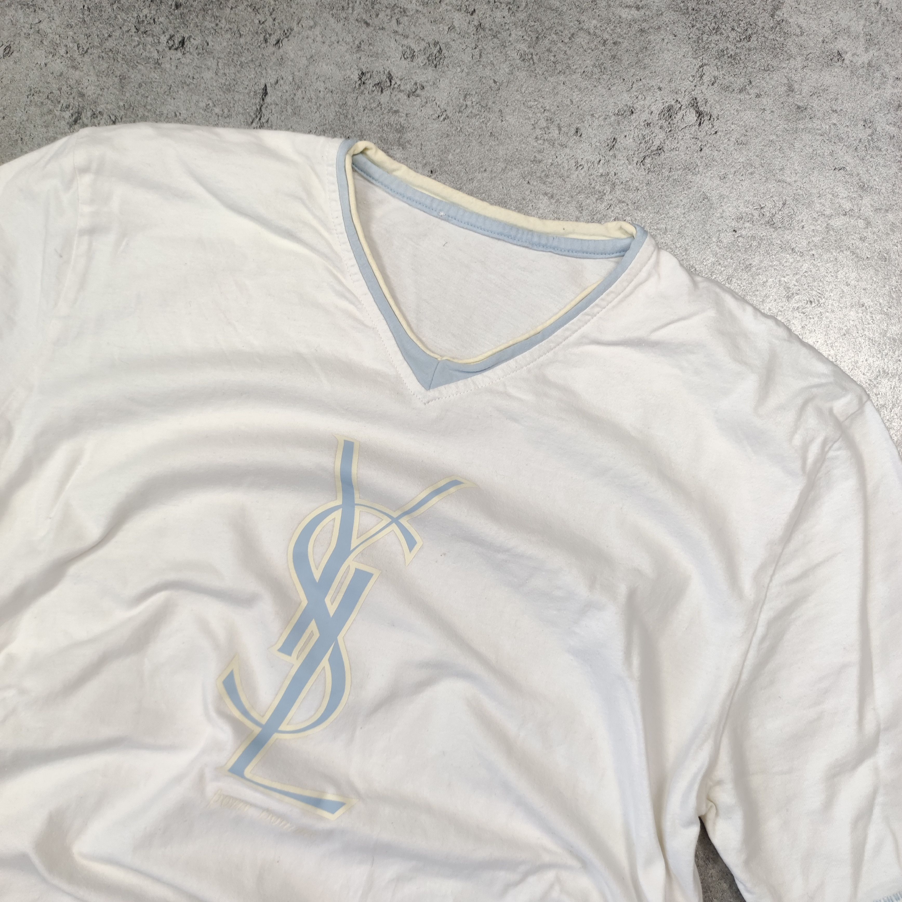 Yves Saint Laurent YSL Yves Saint Laurent Classic Big Y Logo White Tshirt Size US S / EU 44-46 / 1 - 4 Thumbnail
