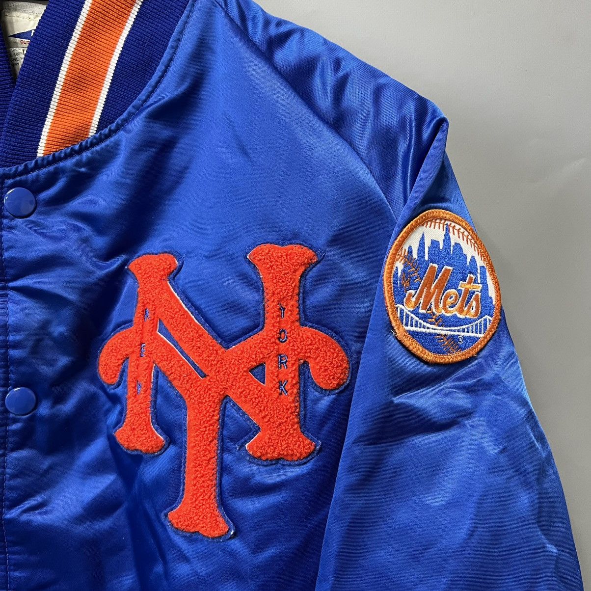 MLB × Starter × Vintage 90s NY METS Baseball Club Jacket Bomber y2k made in USA 🇺🇸 Size US M / EU 48-50 / 2 - 7 Thumbnail