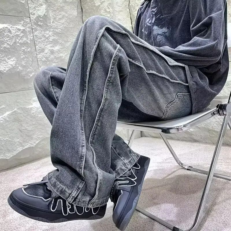 Japanese Brand Retro washed loose straight leg jeans Size US 32 / EU 48 - 4 Thumbnail
