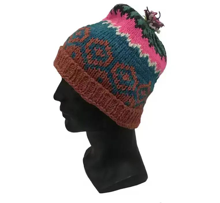 Japanese Brand Japanese Brand Knit Multicolour Beanie Hat Size ONE SIZE - 1 Thumbnail