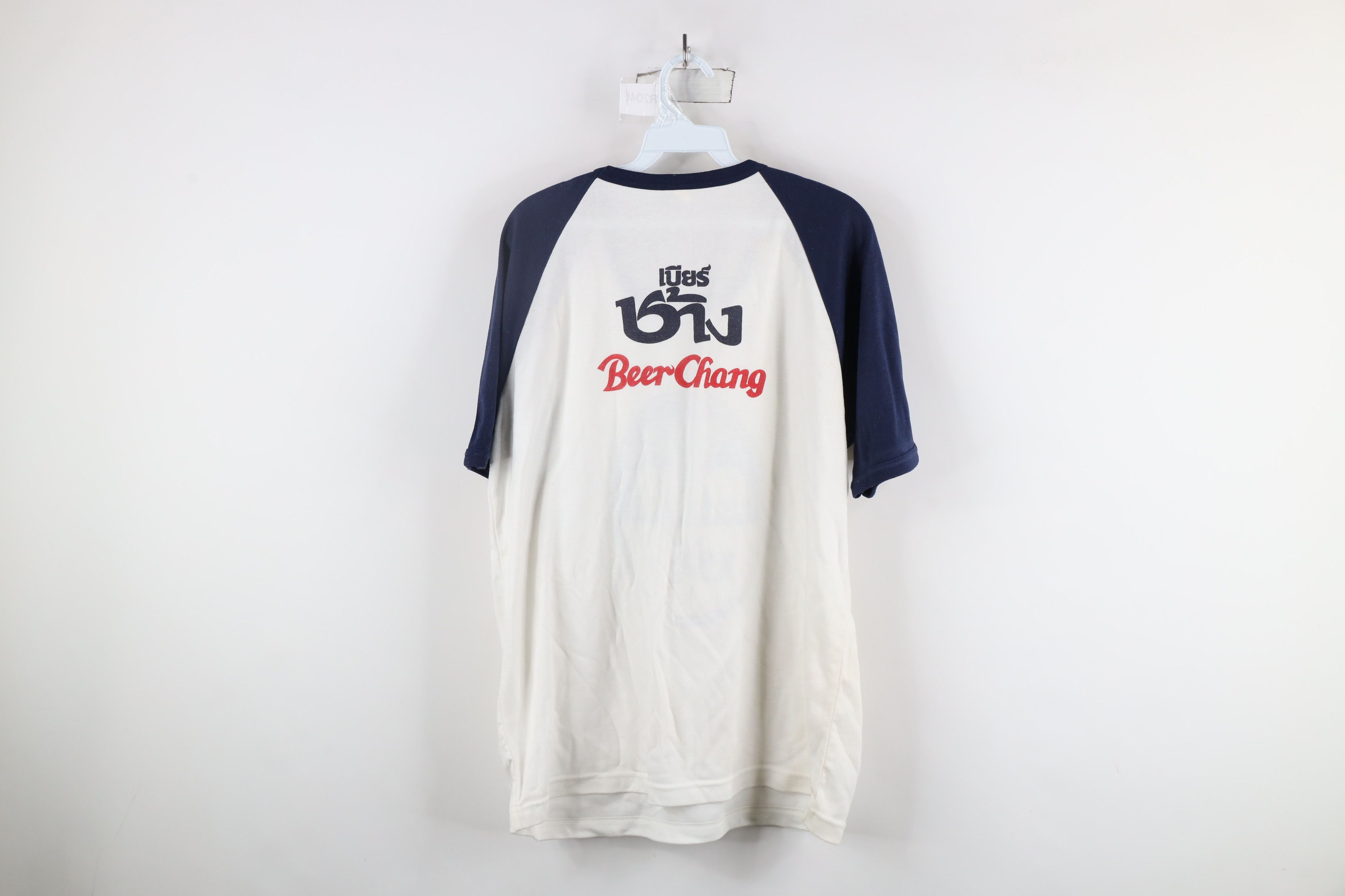 Vintage Vintage 90s Spell Out Thailand Chang Beer Raglan T-Shirt Size US XL / EU 56 / 4 - 16 Thumbnail