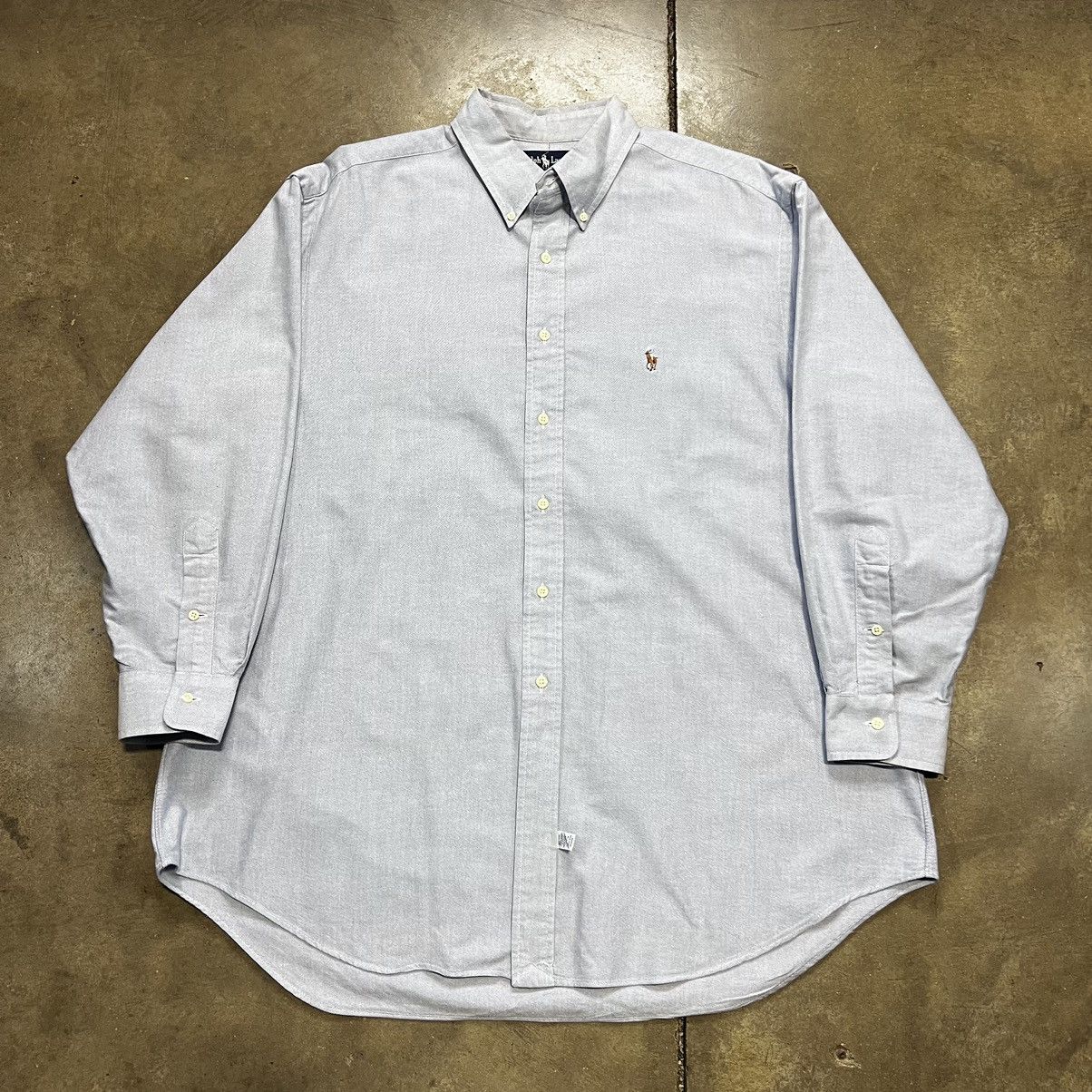 Polo Ralph Lauren × Vintage Vintage Polo Ralph Lauren Yarmouth Oxford Shirt Flesh Pony Size US XXL / EU 58 / 5 - 1 Thumbnail
