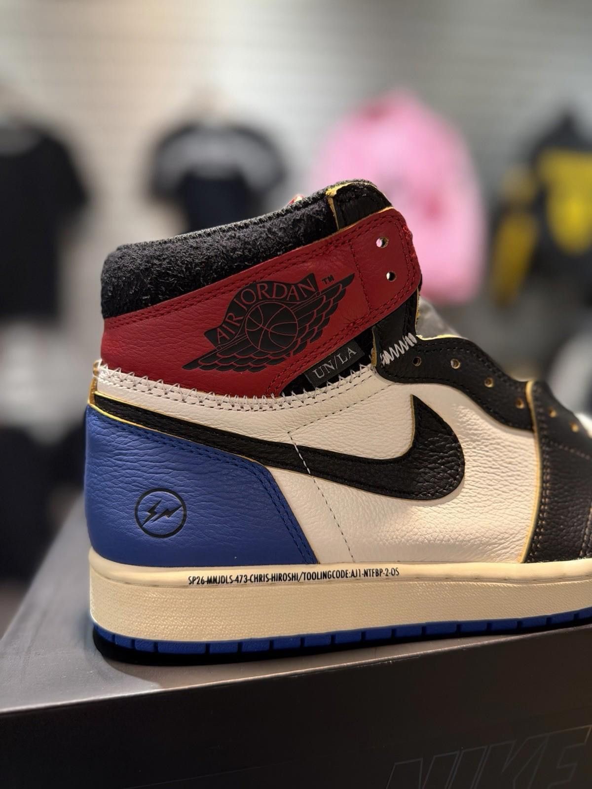 Jordan Brand Air Jordan 1 x Union x Fragment Black and Varsity Red (11.5) Size US 11.5 / EU 44-45 - 3 Thumbnail