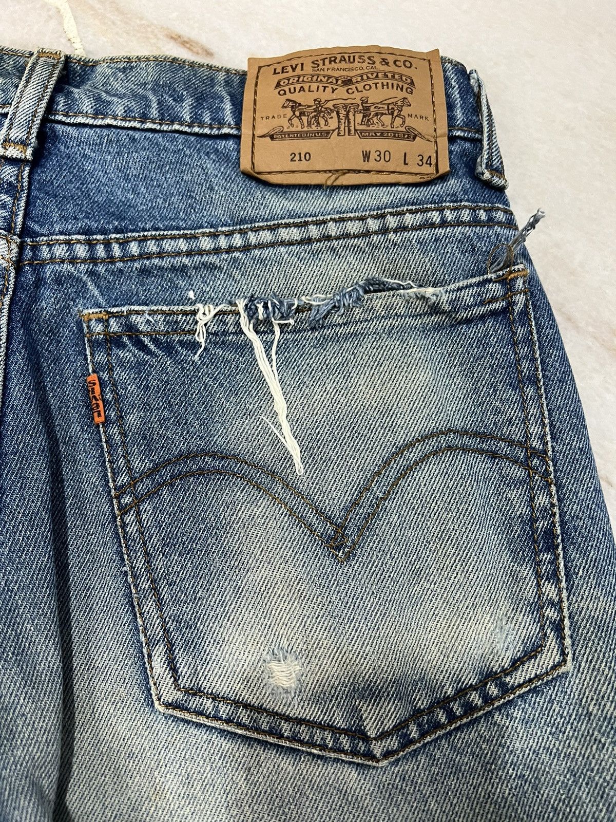 Levi's Vintage Levis 210 Orange Tag Mud Wash Distressed Jeans Size US 28 / EU 44 - 8 Thumbnail