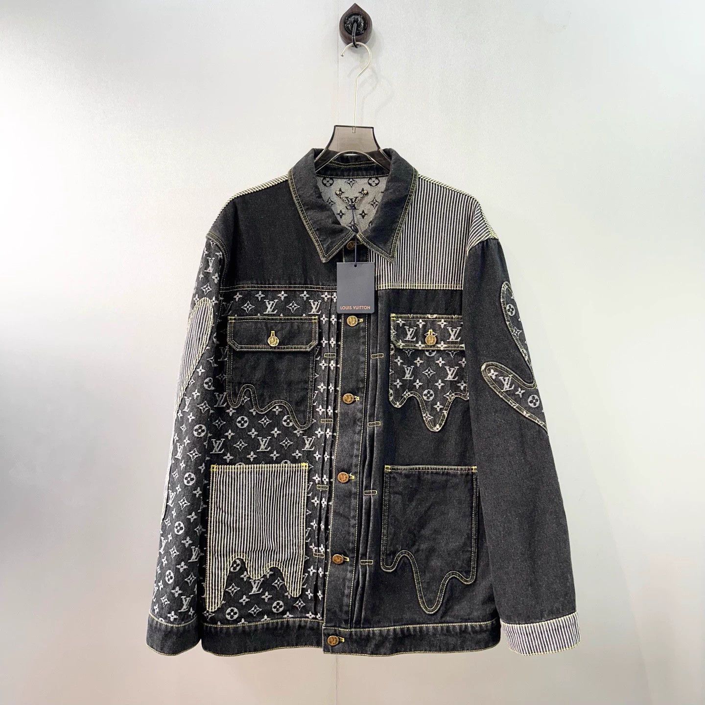 Louis Vuitton Louis Vuitton Deconstructed Monogram Denim Jacket Size US L / EU 52-54 / 3 - 2 Thumbnail