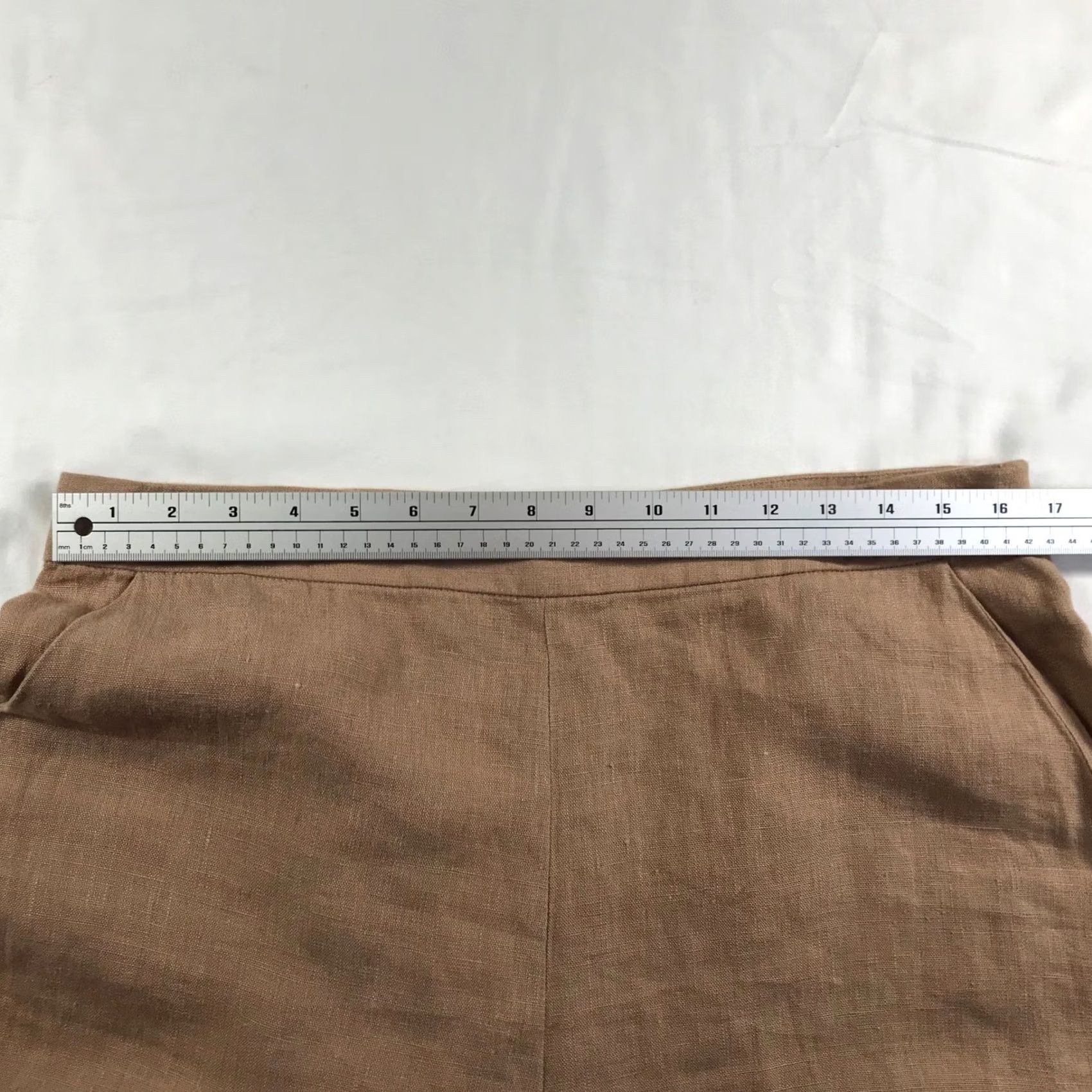 Vintage Vetta Capsule Wide Leg Pants Size 14 Dusty Blush 100% Linen High Rise NWT USA Size 36" / US 14 / IT 50 - 2 Thumbnail