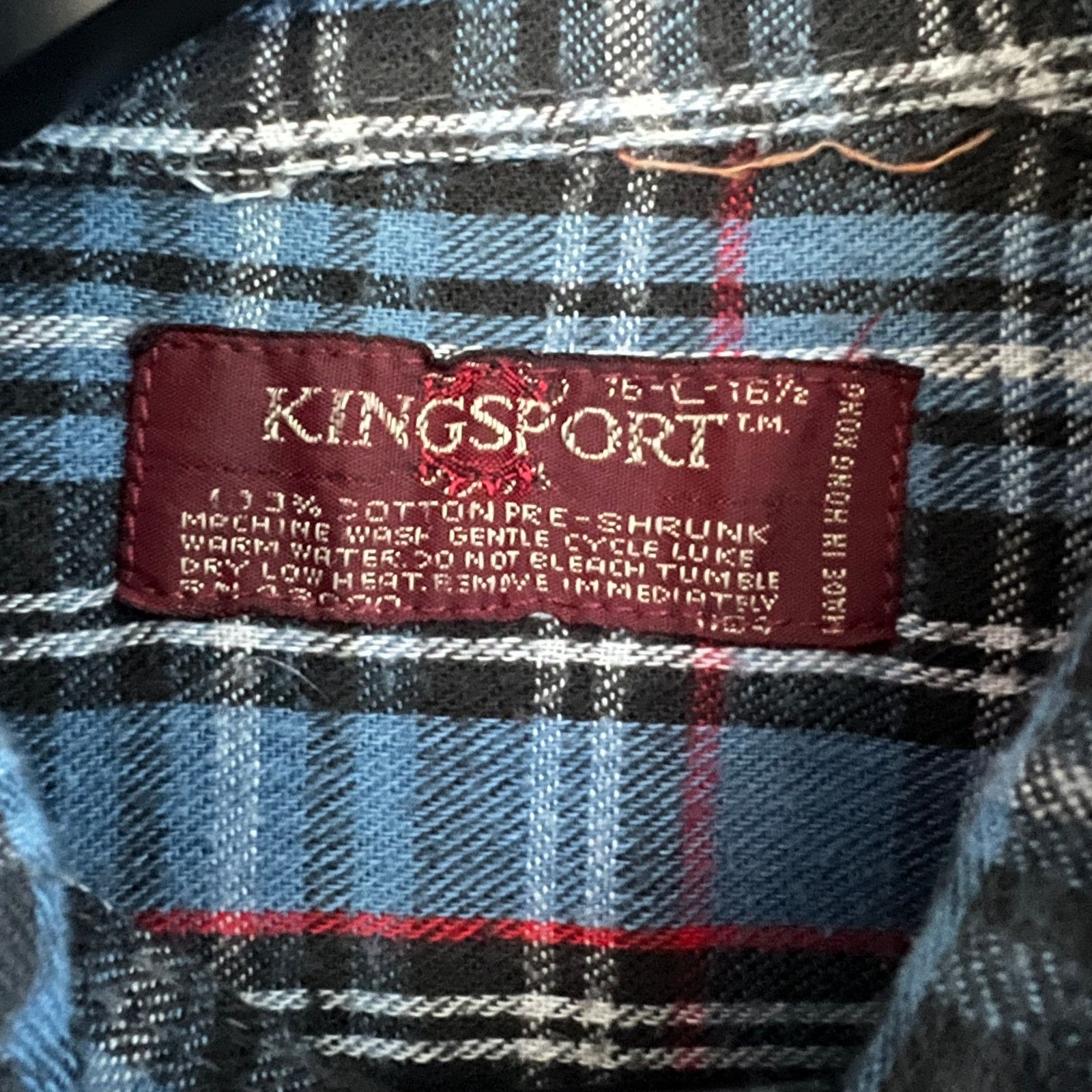 Vintage VTG Kingsport Men's Flannel Shirt XL 25x29 Size US L / EU 52-54 / 3 - 3 Thumbnail