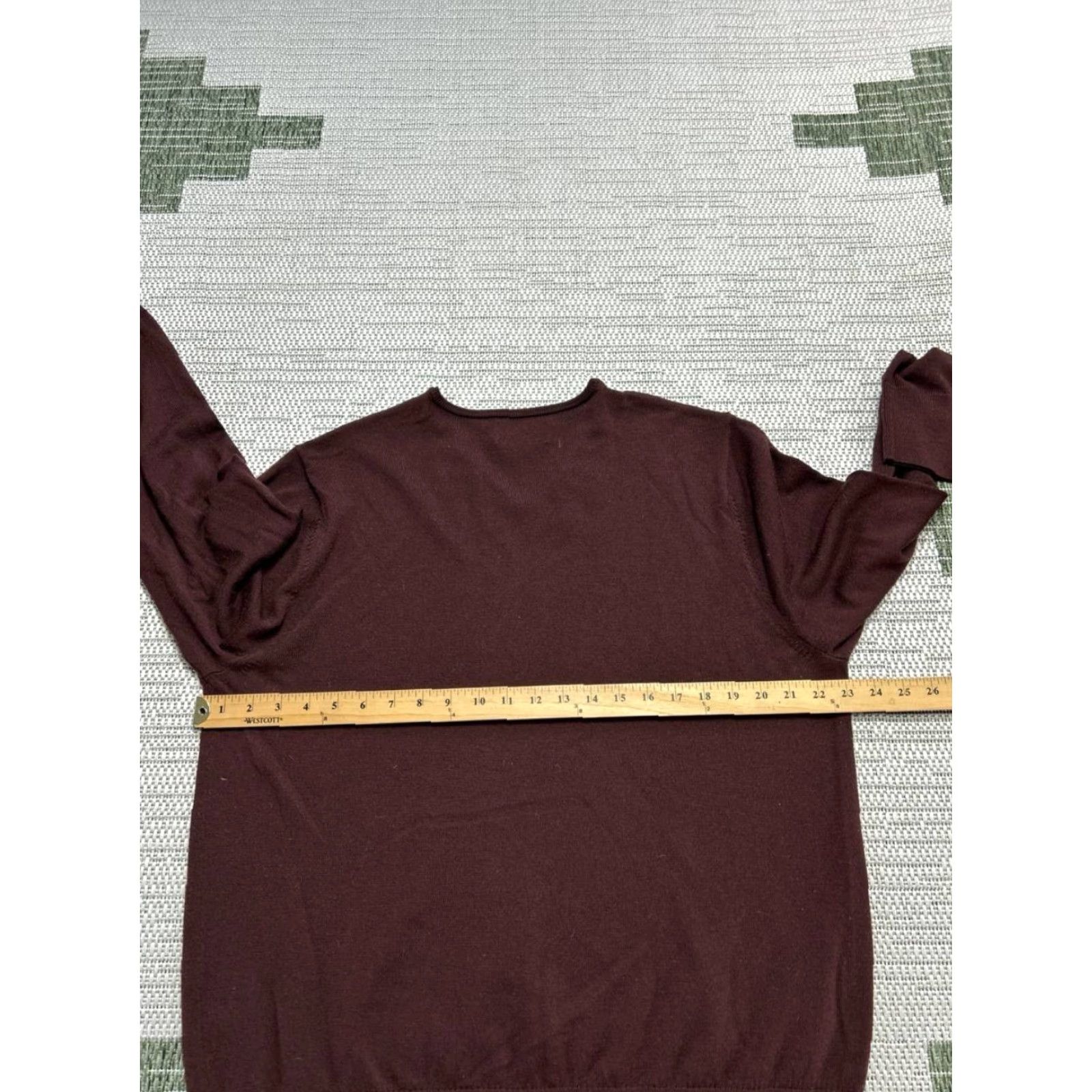 Bonobos Bonobos Sweater Mens XL Brown Wool Knit Pullover Pullover V-Neck Slim Wool Knit Solid Casual Business Knit Size US XL / EU 56 / 4 - 7 Thumbnail
