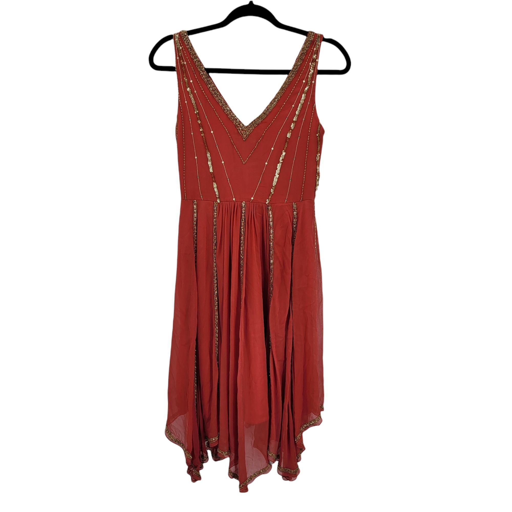 Adrianna Papell 90's Adrianna Papell Silk Mini Dress Sz 4 Bollywood Beaded S Size S / US 4 / IT 40 - 7 Thumbnail