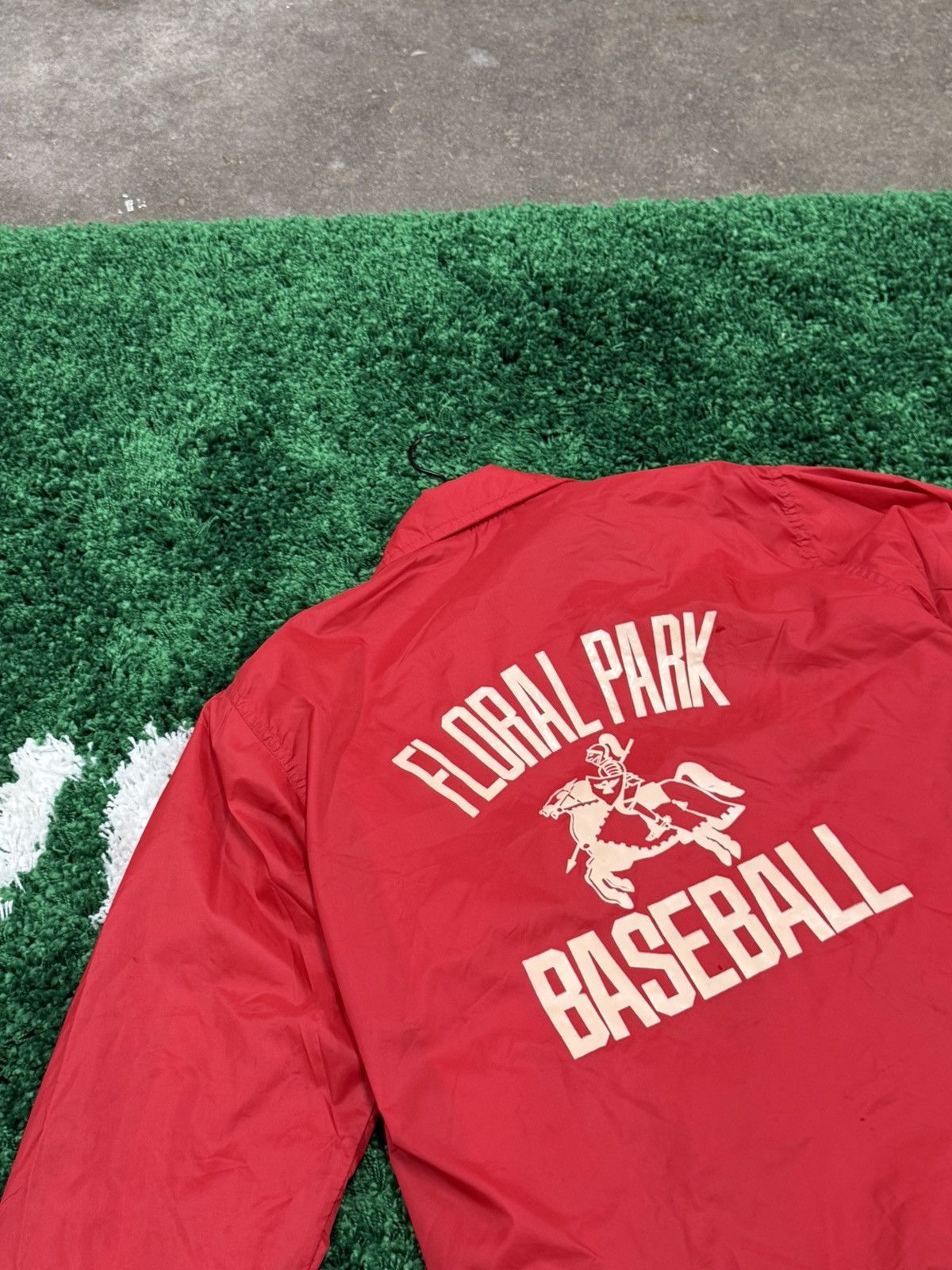 Vintage GRAIL Floral Park Baseball Coach Jacket Red Aime Knight Size US M / EU 48-50 / 2 - 3 Thumbnail