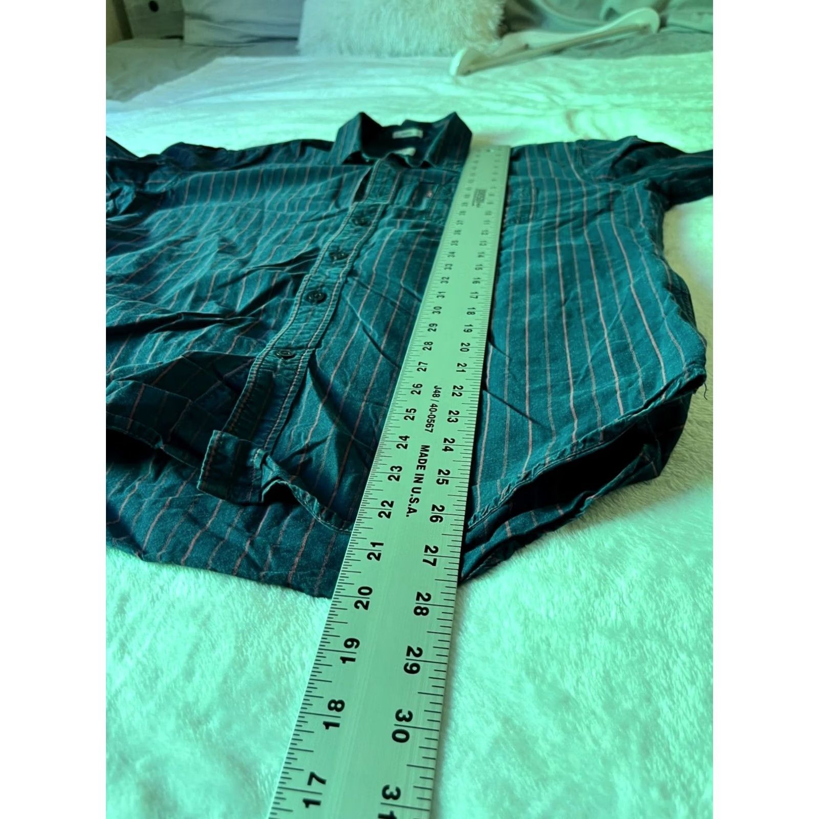 Levi's Levi's Mens Button-Up Shirt Large Blue Striped Denim Long Sleeve Casual Size US L / EU 52-54 / 3 - 6 Thumbnail