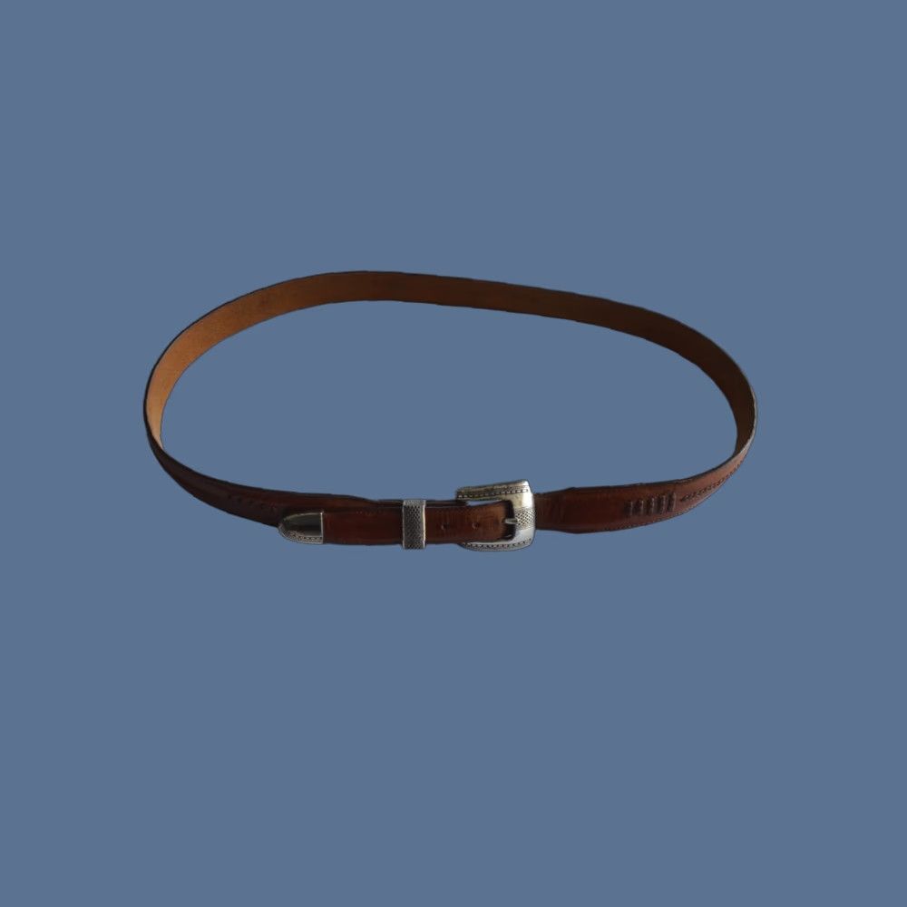 Vintage Vintage Onyx by Brighton Belt Brown Leather Size 42 Men's Dress Buckle Adjustable Western Belt Size 42 - 1 Thumbnail