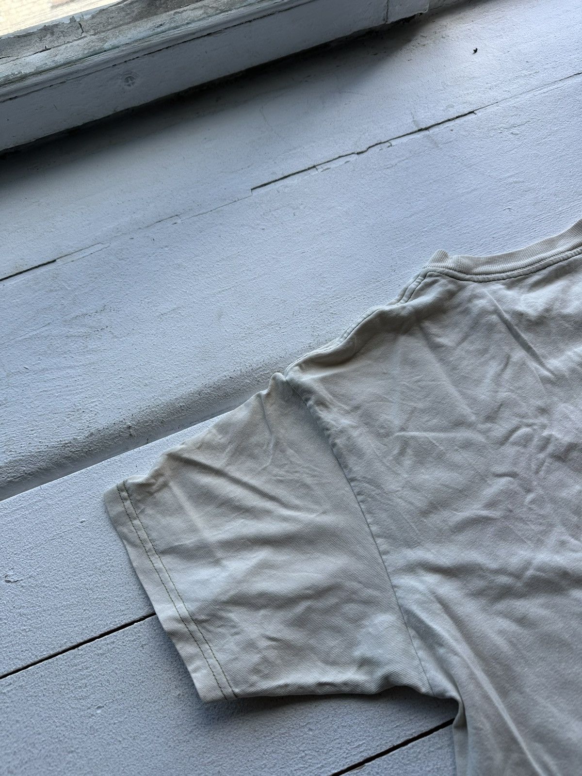 Carhartt × Vintage DISTRESSED CARHARTT BIG LOGO BEIGE TEE TRUE RAP WORKWEAR Y2K Size US S / EU 44-46 / 1 - 11 Thumbnail
