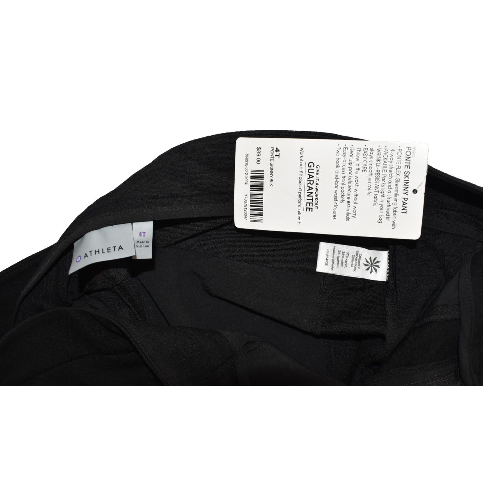 Athleta ATHLETA Black Ponte Flex Skinny Packable Pants Size 4T $89 Size 30" / US 8 / IT 44 - 4 Thumbnail