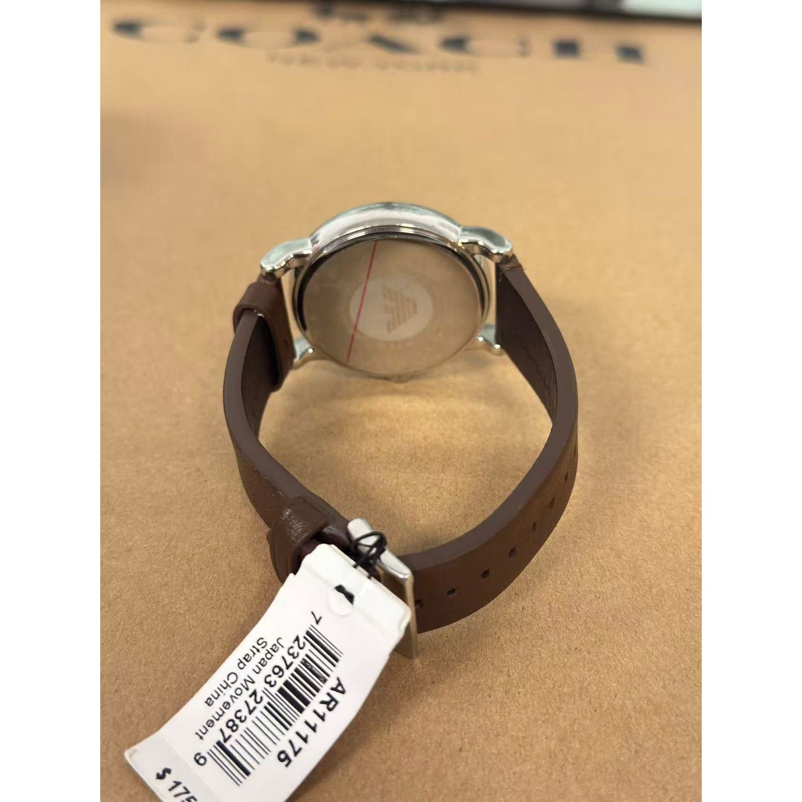Emporio Armani Emporio Armani Grey Dial 43mm Brown Leather Watch AR11175 Size ONE SIZE - 5 Thumbnail