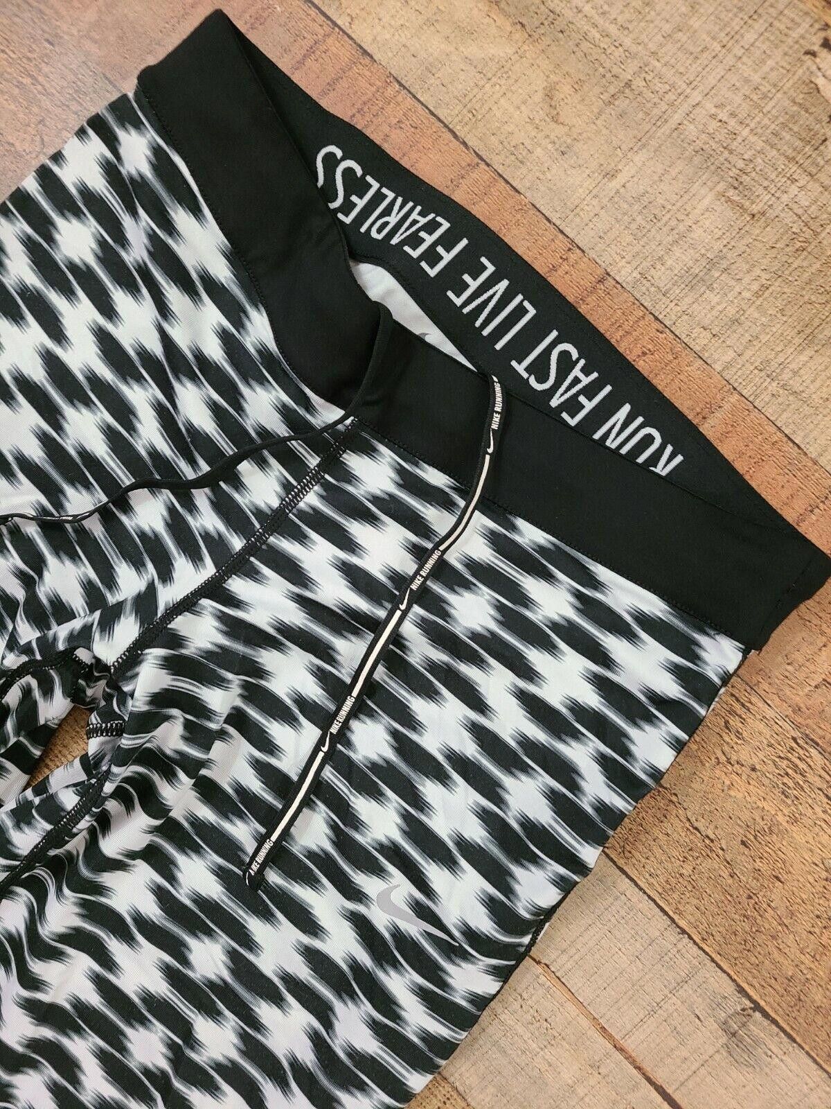 Nike Nike Dri Fit Leggings Womens Medium Black White logo Size 32" / US 10 / IT 46 - 3 Thumbnail
