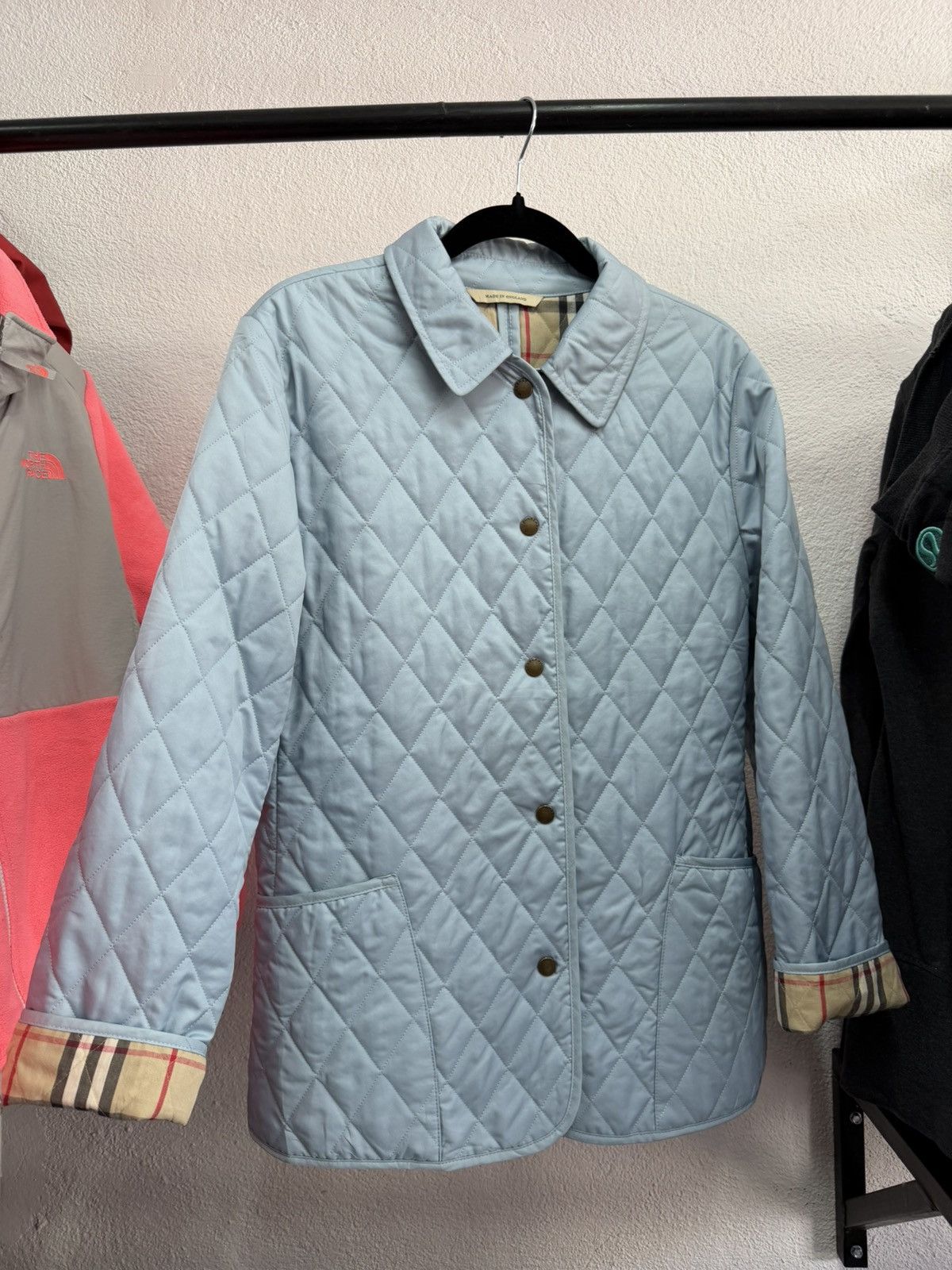 Burberry Burberry London Quilted Nova Check Jacket - Sky Blue Size M / US 6-8 / IT 42-44 - 1 Thumbnail
