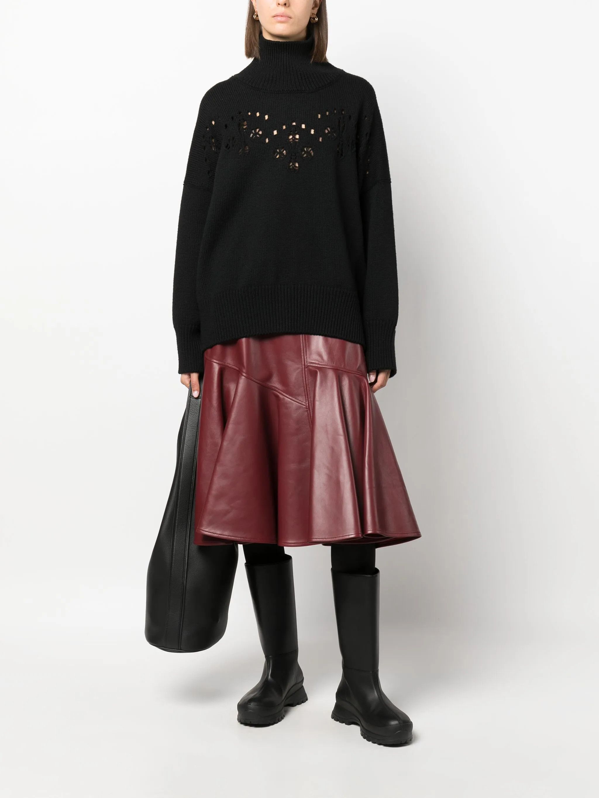Chloe o1y0825 Turtleneck Sweater in Black Size S / US 4 / IT 40 - 5 Thumbnail