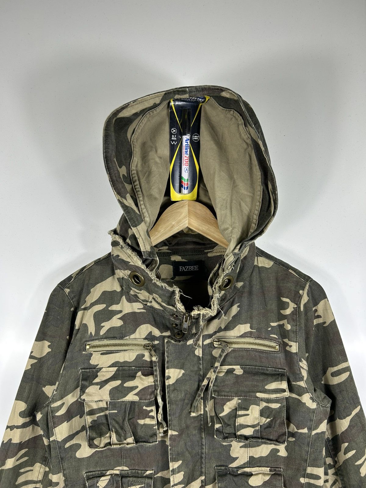 Japanese Brand ⚡️Vintage Fazbee Camo Hooded Multi Pocket Zipper Jacket Size M / US 6-8 / IT 42-44 - 4 Thumbnail