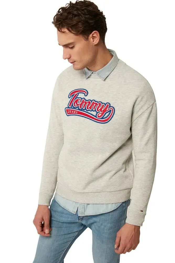 Tommy Hilfiger Tommy Hilfiger Jeans Graphite Gray Big Logo Crewneck Size US S / EU 44-46 / 1 - 2 Thumbnail