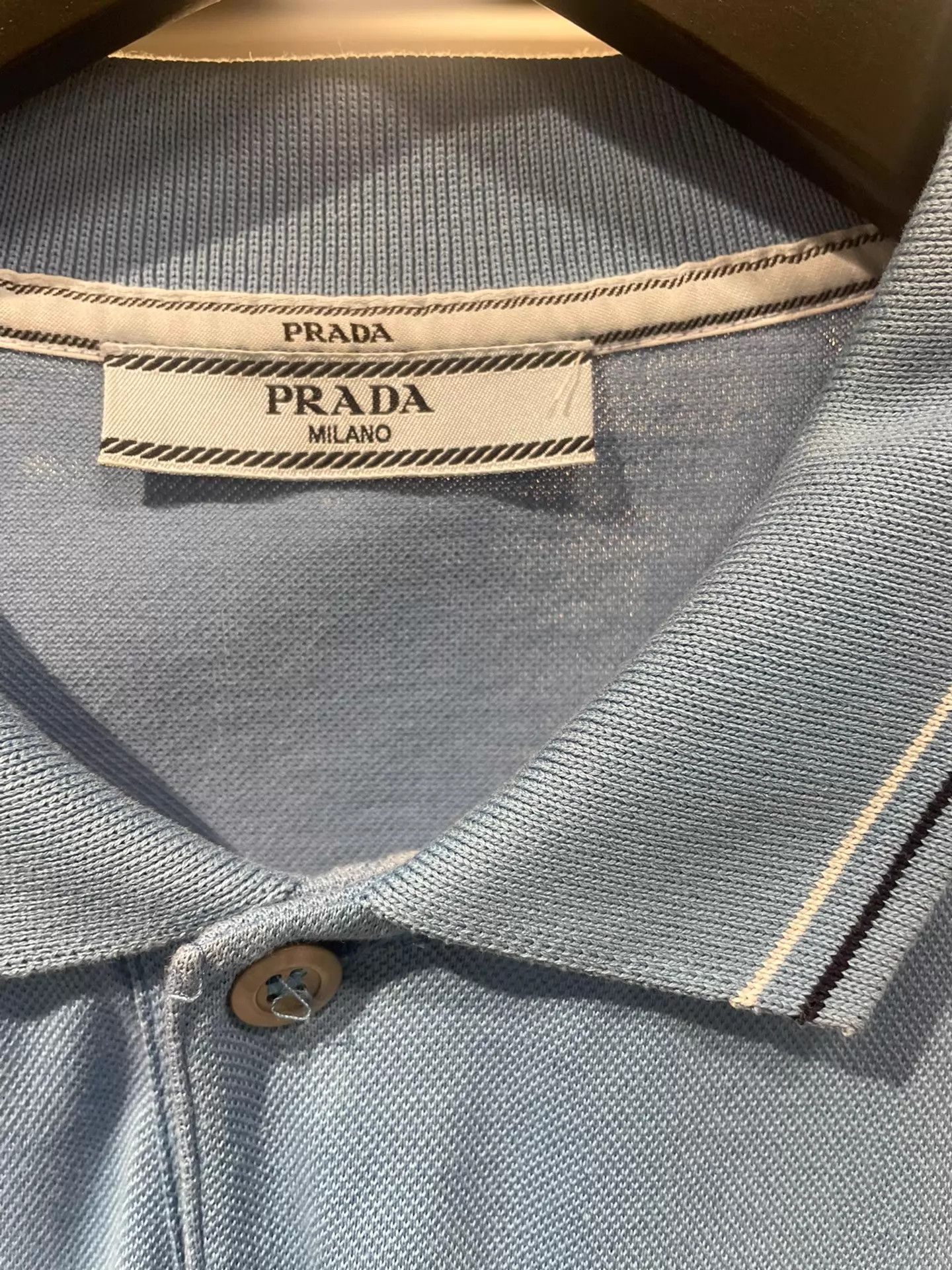 Prada PRADA Blue Knit Short Sleeve Polo Shirt XL Like New Size US XL / EU 56 / 4 - 3 Thumbnail