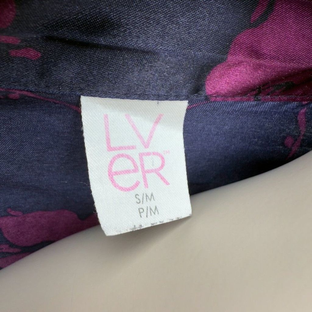 Charles Jeffrey LOVERBOY LVER Satin Purple and Pink Floral Kimono Bathrobe Robe sz S Size ONE SIZE - 5 Thumbnail