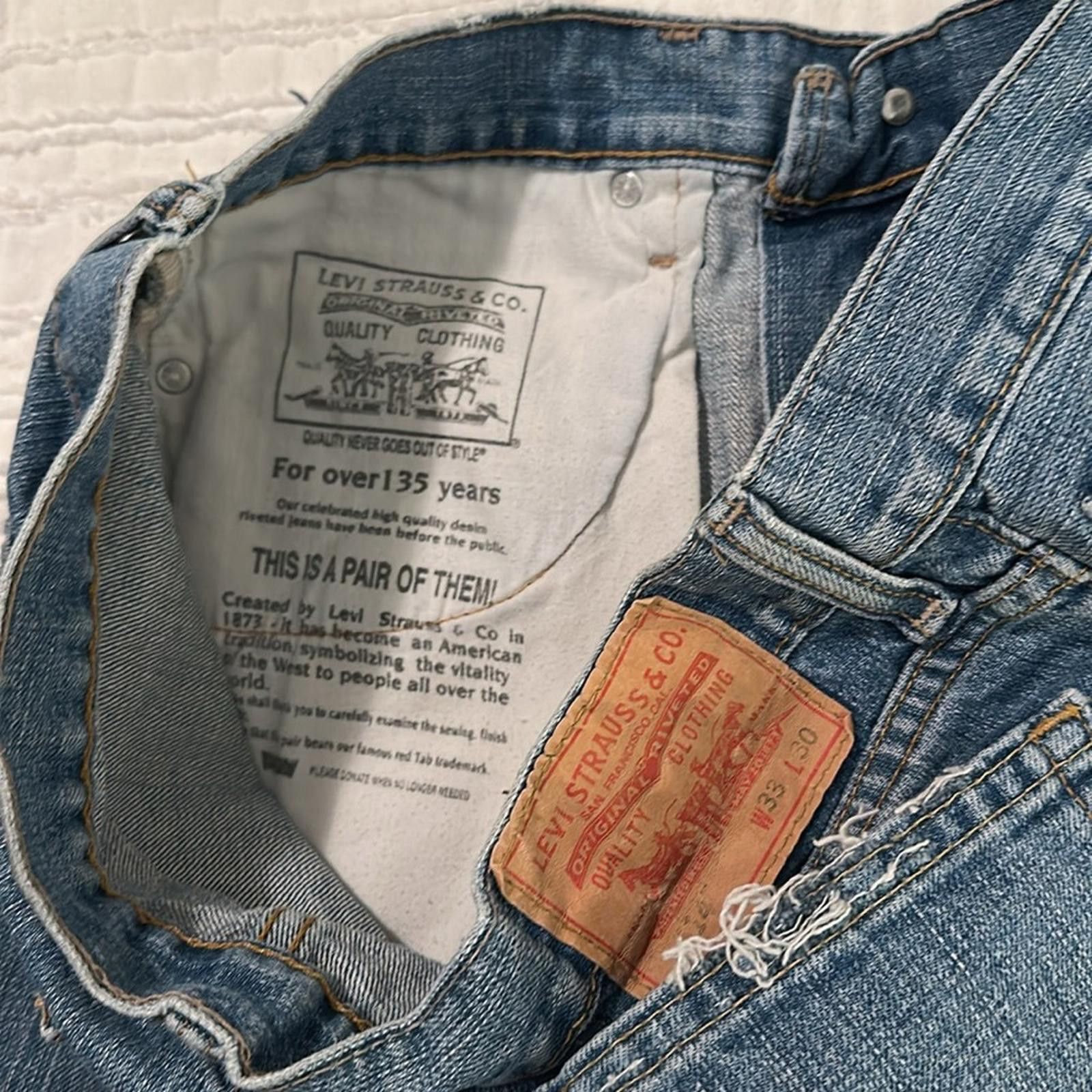 Levi's Levi's 514 size 33 Destroyed Shorts Women's Blue Distressed Size 32" / US 10 / IT 46 - 5 Thumbnail
