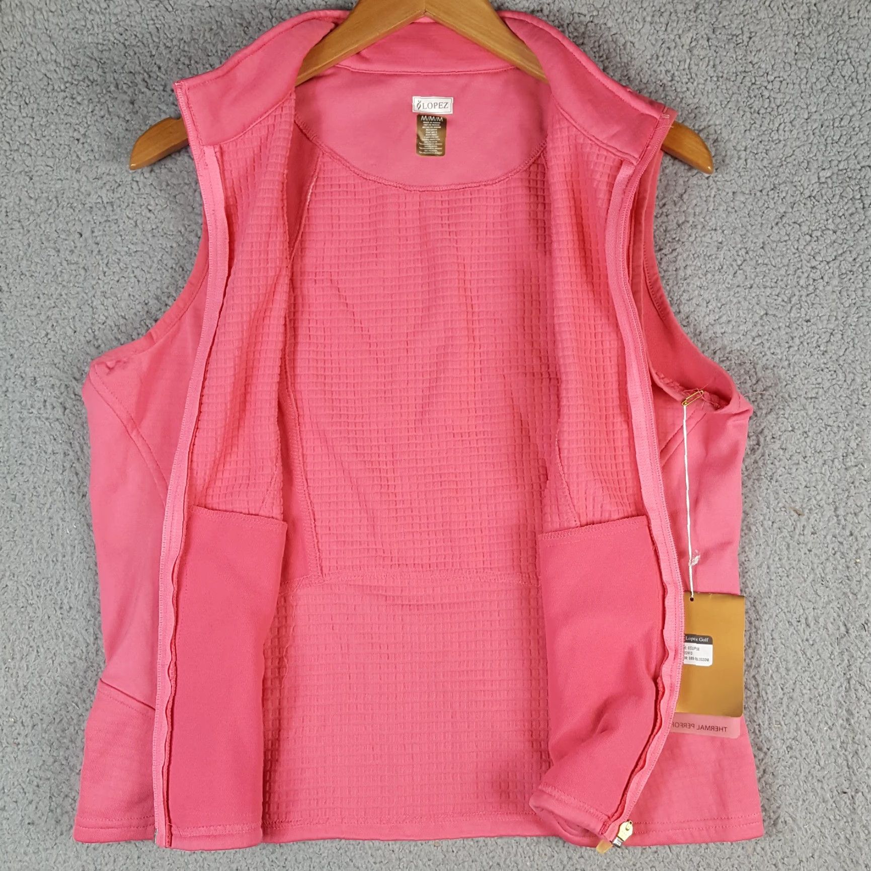Pinko Lopez Preppy Pink Micro Fleece Lined Womens Size M Zip Up Vest Windbreaker Golf Jacket Size M / US 6-8 / IT 42-44 - 6 Thumbnail