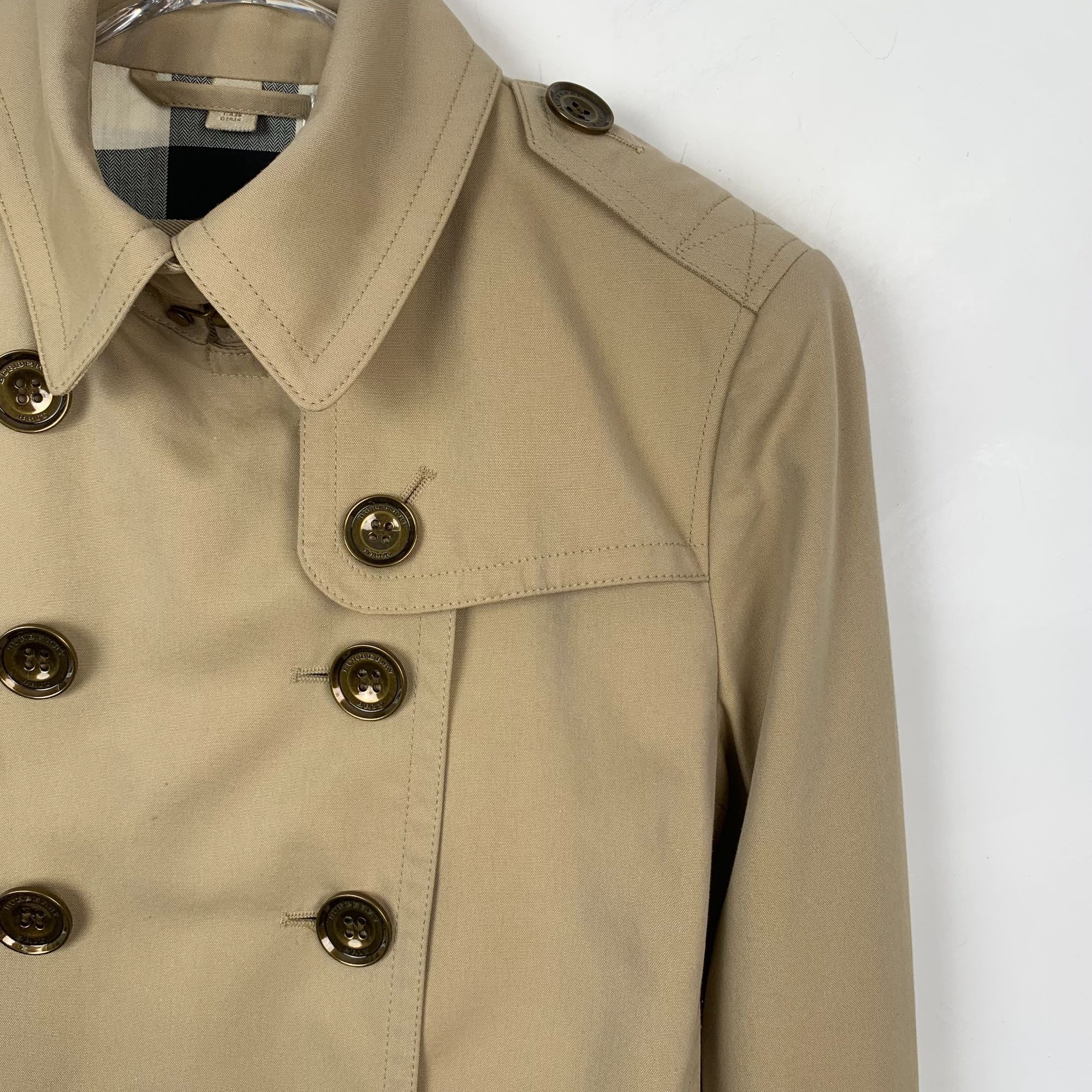 Burberry Burberry Brown Cotton Double-Breasted Belted Trench Coat (Si Size S / US 4 / IT 40 - 7 Thumbnail