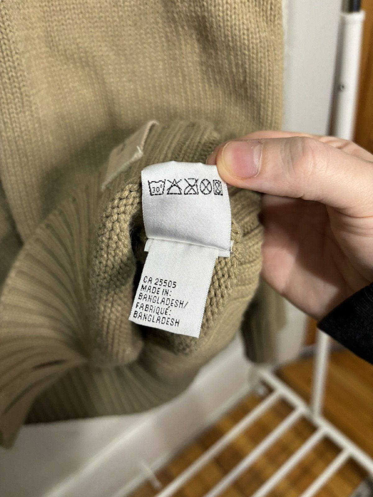 Noize × Streetwear × Vintage Vintage Y2K Khaki Green Beige Knit Zip-Up  Turtleneck Sweater | Grailed