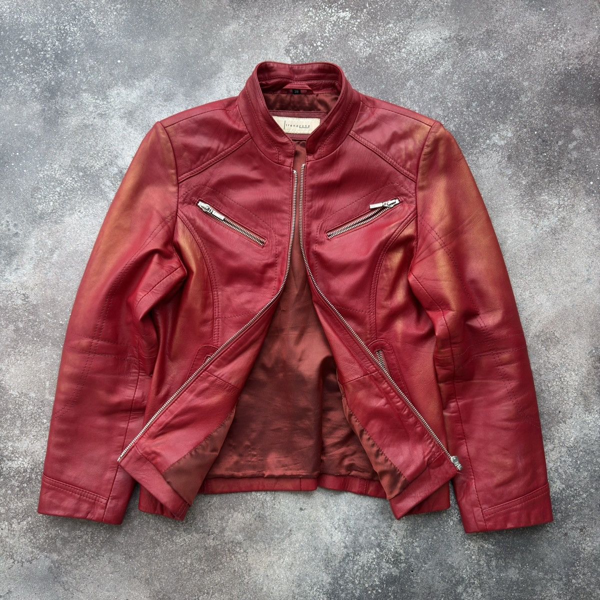 Vintage Y2K Faded Biker Leather Jacket