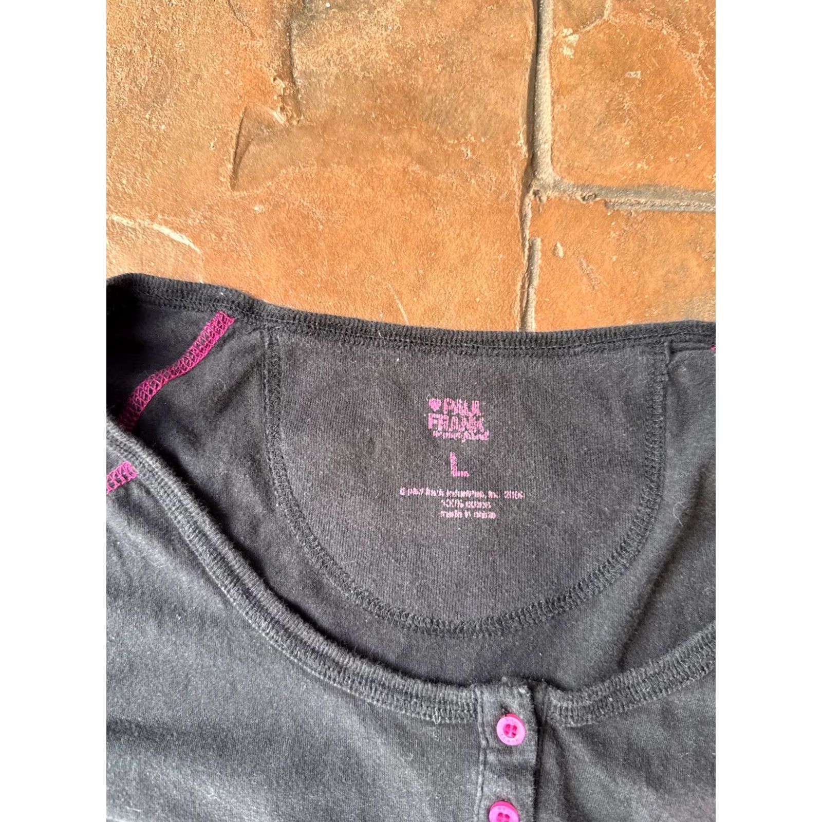Paul Frank VINTAGE Paul Frank Monkey 3/4 Sleeve Shirt Women's Large Black Graphic 100% Cotton Grunge Y2K Size L / US 10 / IT 46 - 2 Thumbnail