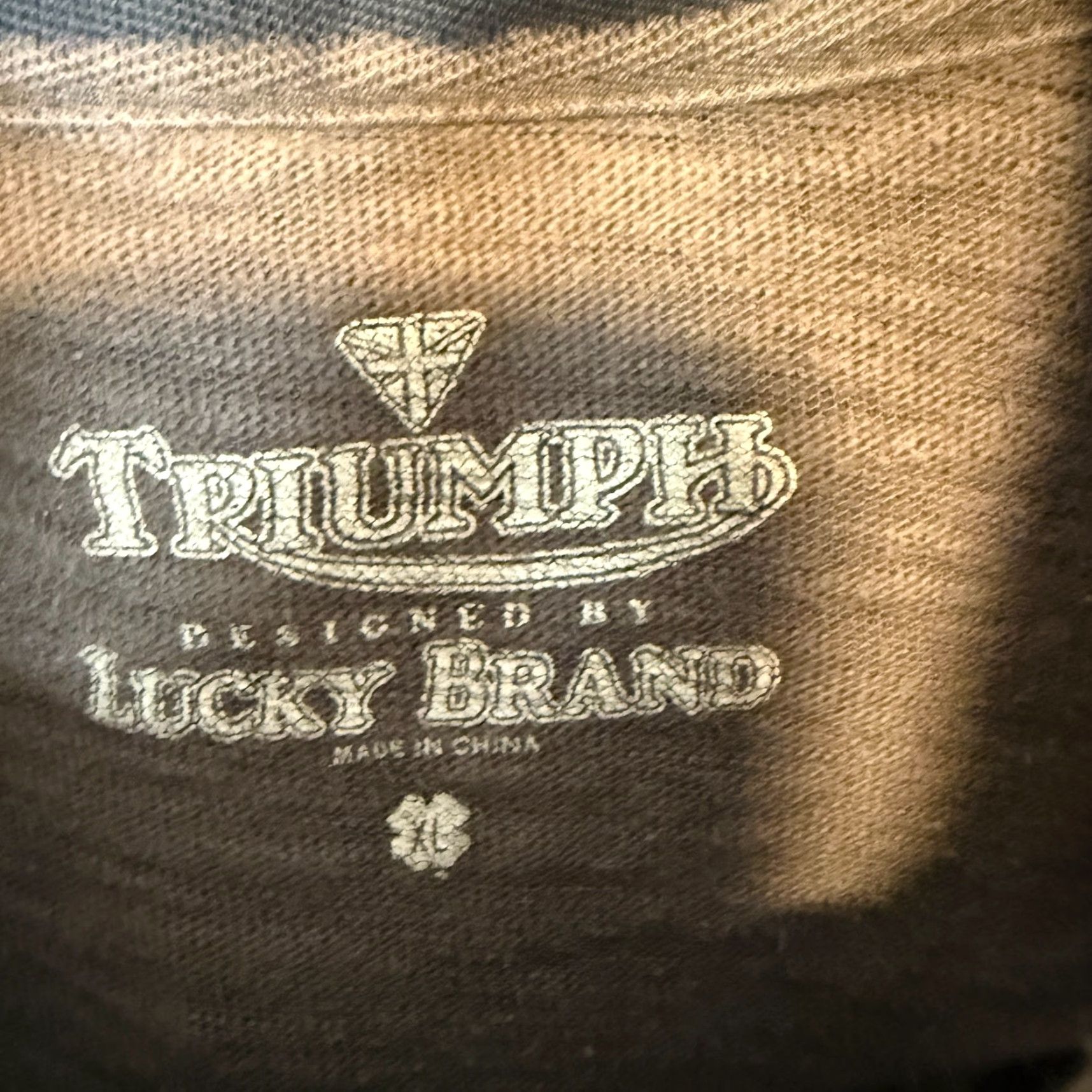 Lucky Brand Lucky Brand x Triumph Hoodie Mens Medium Brown Henley Speed Twin Racing Machines Size US M / EU 48-50 / 2 - 6 Thumbnail