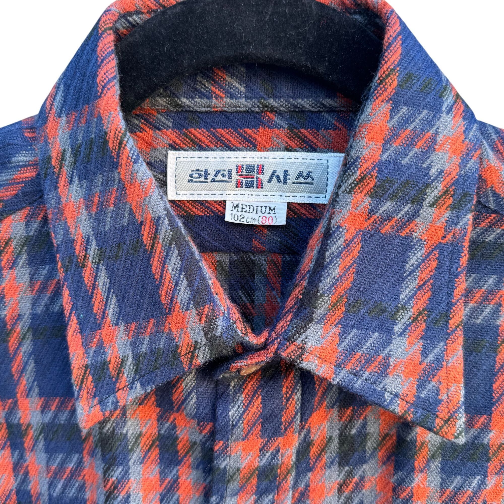 Other Hanjin Vintage Korean Plaid Button-Up Shirt Red Blue Long Sl Size US M / EU 48-50 / 2 - 6 Thumbnail