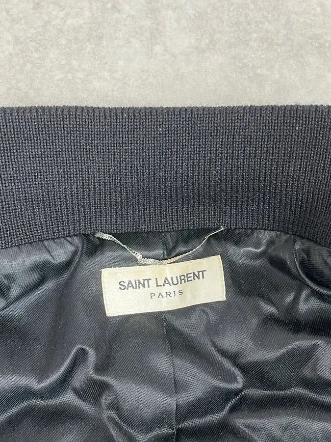 Saint Laurent Paris SS2017 Saint Laurent Teddy Black Wool Bomber Jacket Size US M / EU 48-50 / 2 - 8 Thumbnail