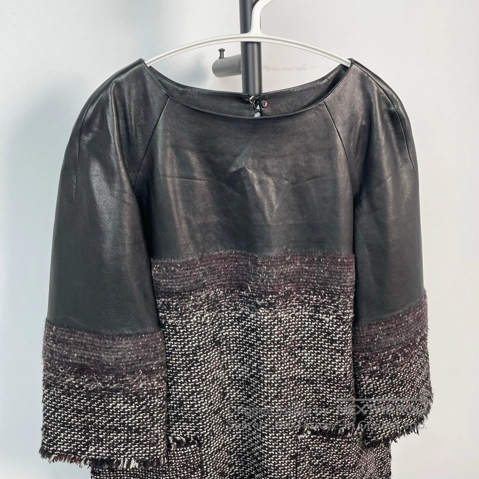 Chanel Chanel Black Sheepskin Mixed Weave Tweed Skirt| Size XS / US 0-2 / IT 36-38 - 5 Thumbnail