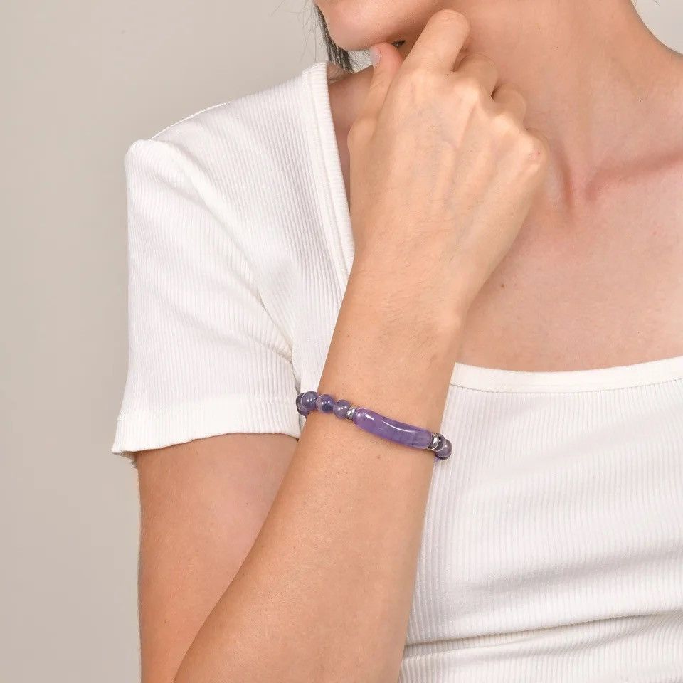 Other Purple Beaded Stretch Bracelet Size ONE SIZE - 3 Thumbnail