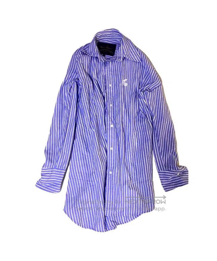 Vivienne Westwood Vivienne Westwood Navy and white striped irregular collar Size XS / US 0-2 / IT 36-38 - 2 Thumbnail