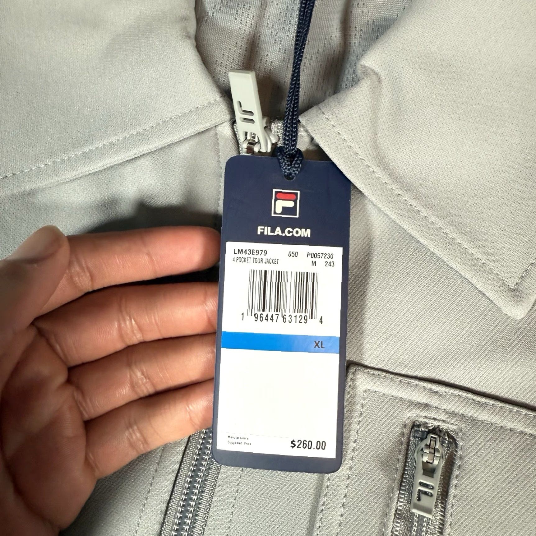 Fila FILA 4-Pocket Tour Jacket Mens XL Gray Full-Zip Heavyweight Bomber Softshell Size US XL / EU 56 / 4 - 4 Thumbnail